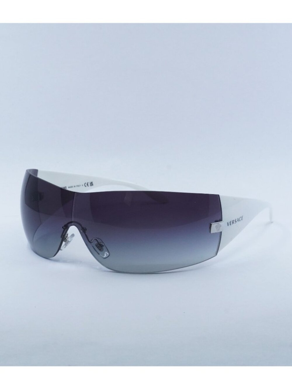 Versace VE2054 10008G Sunglasses Silver Shield Frame